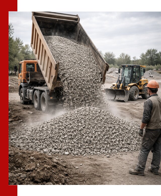 Доставка щебня в Нововоронеже крупными и мелкими фракциями