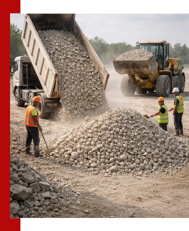 Доставка известнякового щебня фр. 40-70 в Нововоронеже