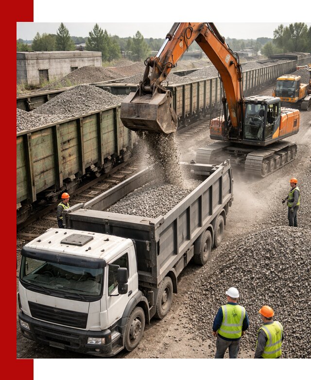 Железнодорожный щебень фракция 25–60 для поставок в Нововоронеже