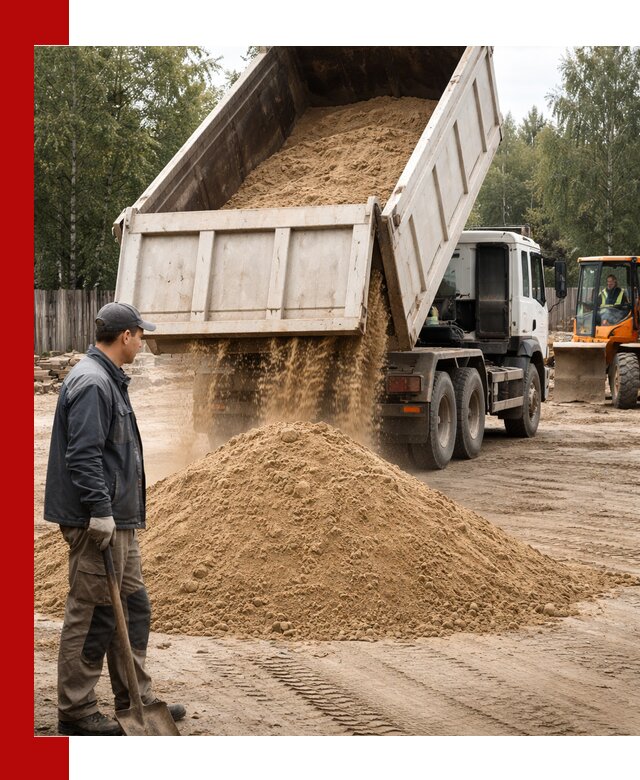 Доставка и продажа песка с разгрузкой в Нововоронеже