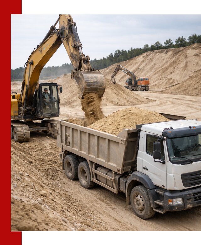 Доставка карьерного песка с самосвалами и разгрузкой в Нововоронеже