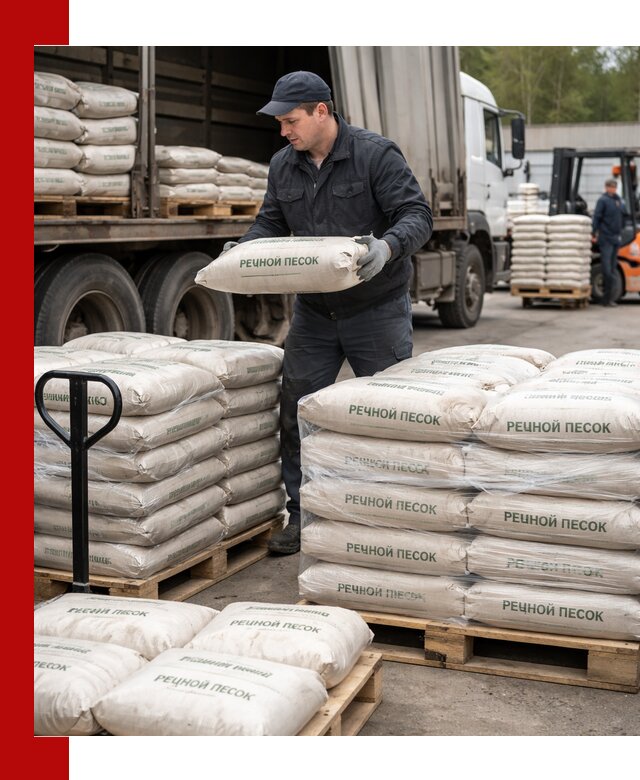 Речной песок в мешках с доставкой в Нововоронеже