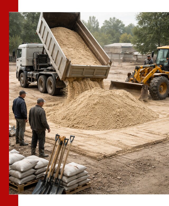 Доставка мытого песка в Нововоронеже с самосвалами по выгодной цене