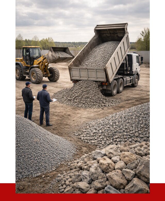 Гравий и камень с доставкой в Нововоронеже от 4250 р. - ПРОНЕРУДНвв