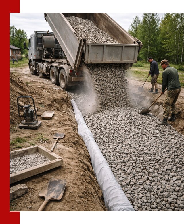 Гравий для дренажа с доставкой в Нововоронеже качественный и недорогой