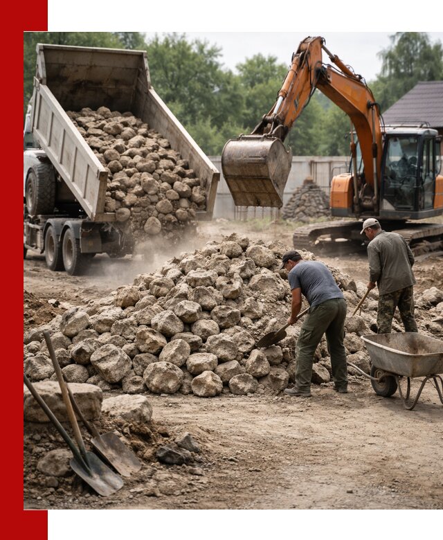 Доставка и разгрузка бутового камня в Нововоронеже