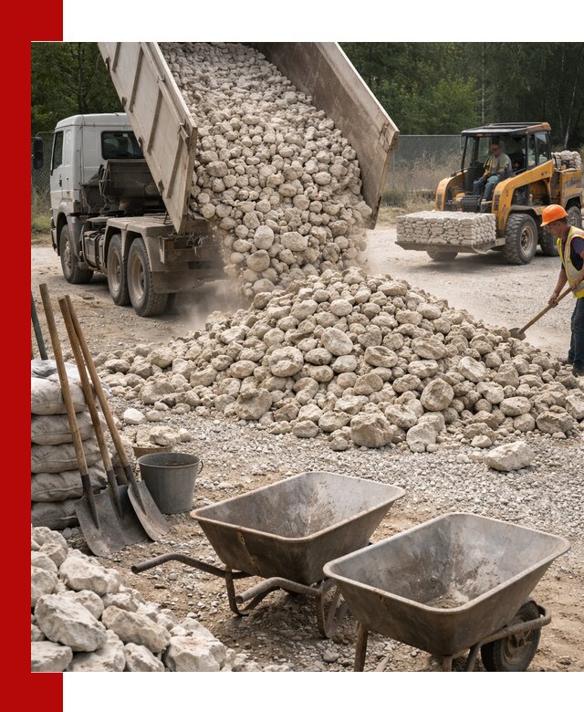 Доставка и продажа бутового известнякового камня в Нововоронеже