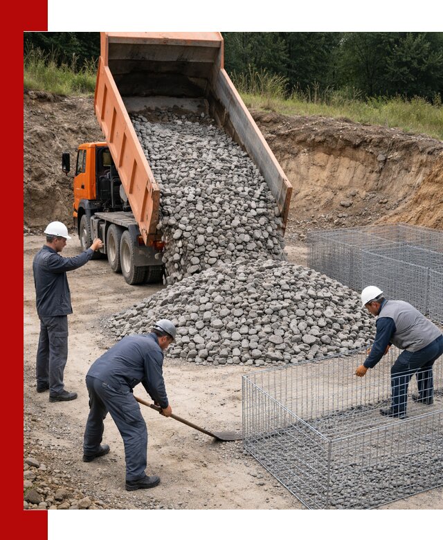 Камень для габионов с доставкой в Нововоронеже быстро и надёжно