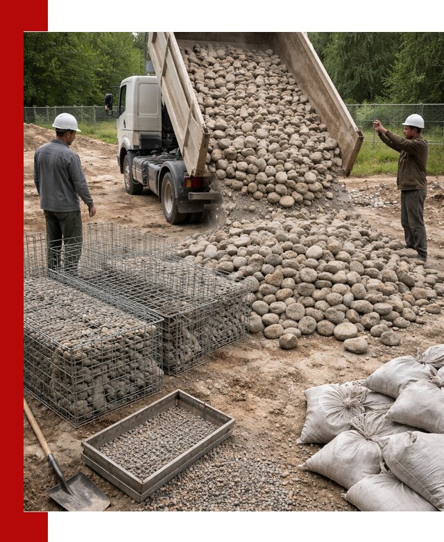 Камень для габионов фракция 70–151 в Нововоронеже