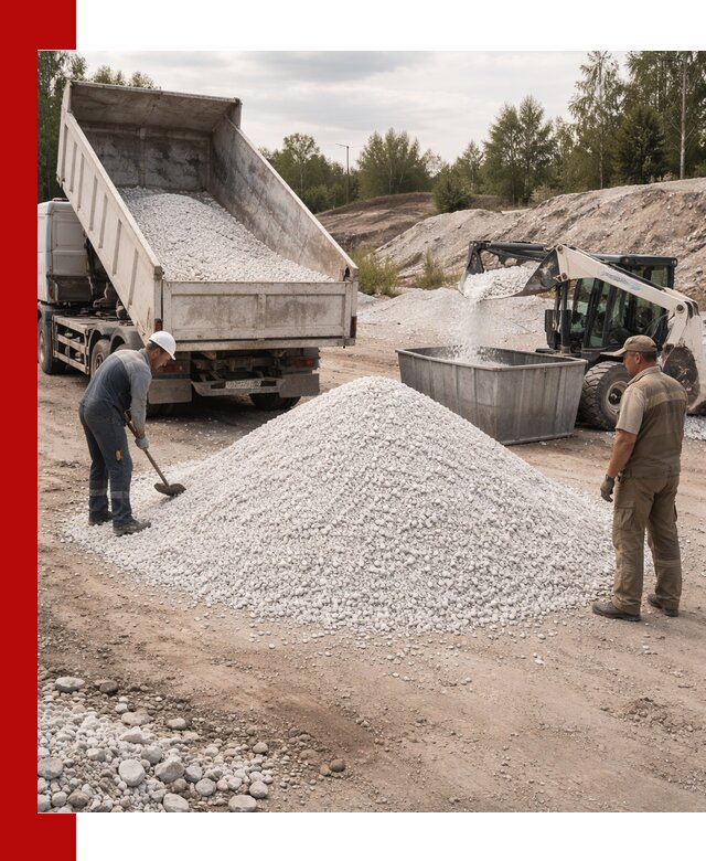 Доставка и продажа белой мраморной крошки в Нововоронеже