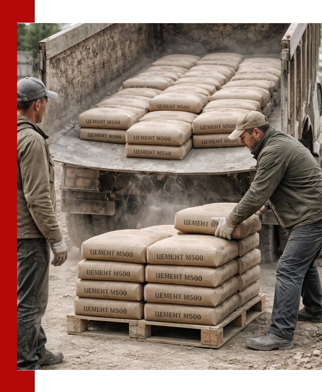 Цемент М500 с доставкой самосвалом в Нововоронеже