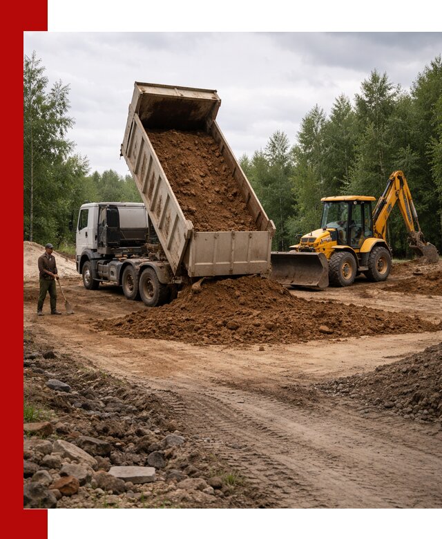 Доставка суглинка самосвалами в Нововоронеже подсыпка и планировка
