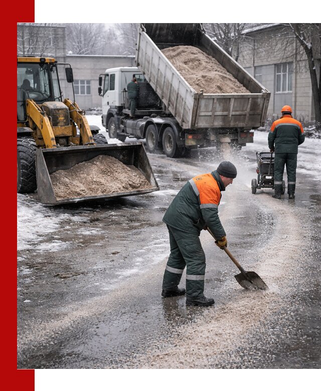 Реагент против гололеда с доставкой и нанесением в Нововоронеже