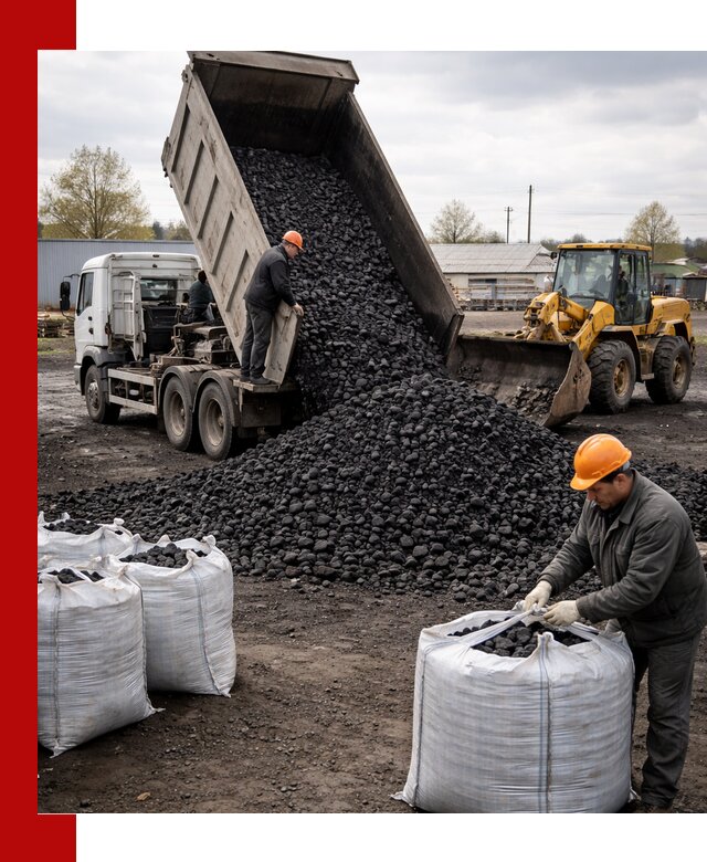 Доставка каменного угля в Нововоронеже оптом и в розницу