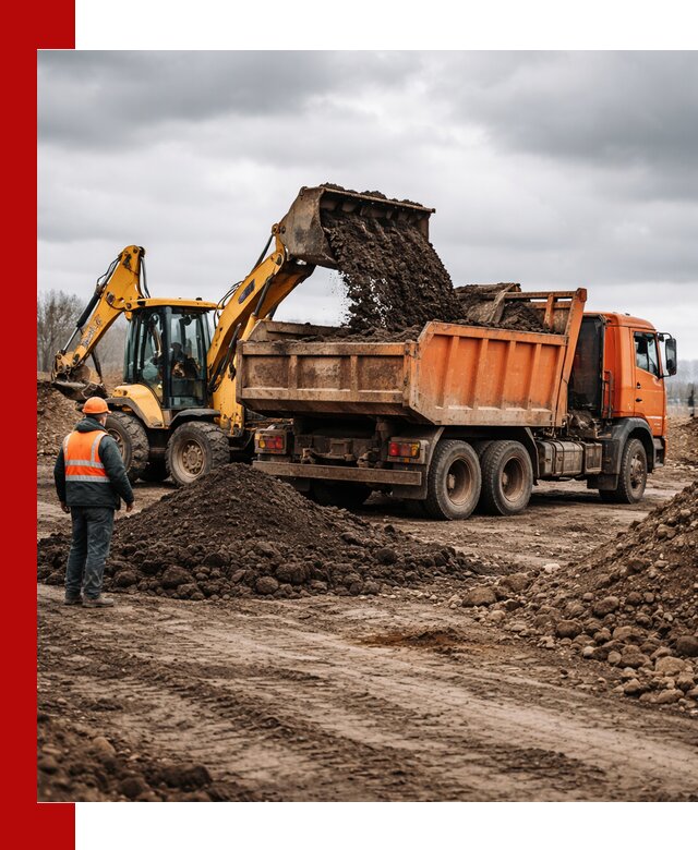 Вывоз грунта и строительного мусора в Нововоронеже грузовыми самосвалами