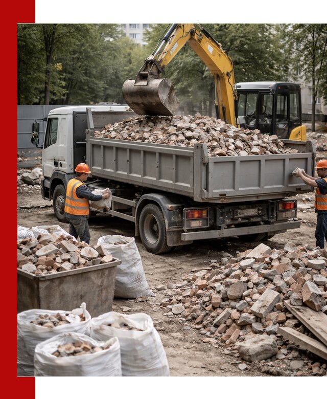 Вывоз строительного мусора в Нововоронеже с самосвалами и контейнерами